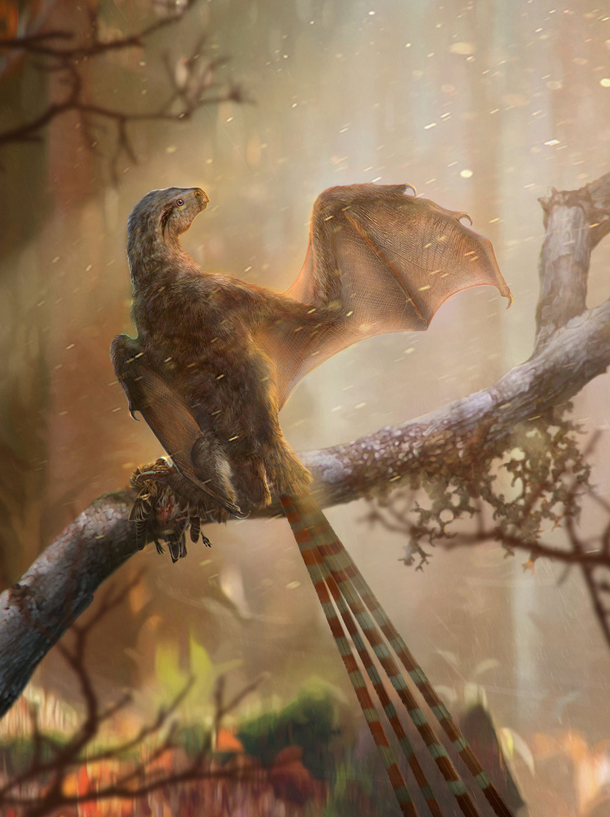 A life reconstruction of a Jurassic Period dinosaur Ambopteryx longibrachium